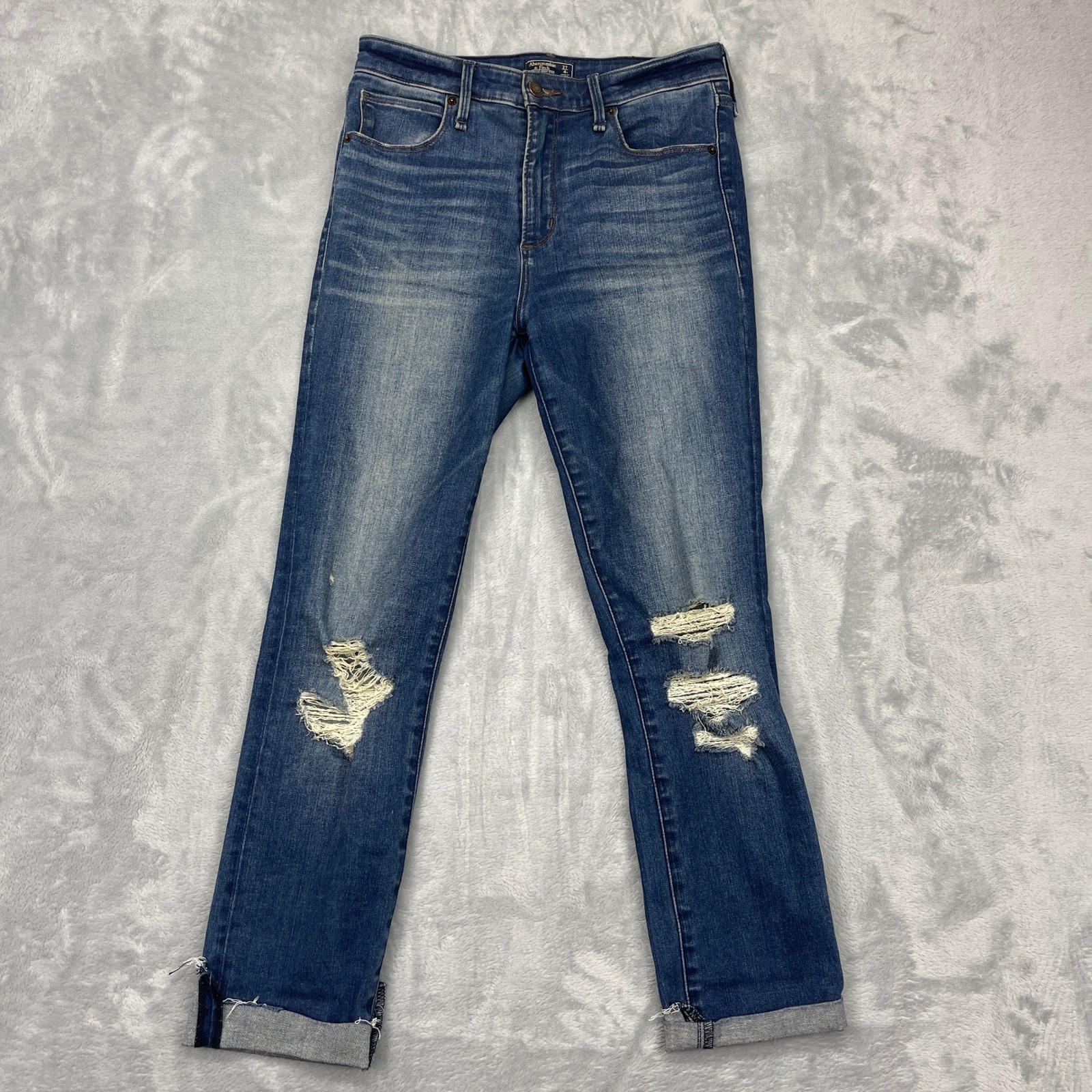 Abercrombie & Fitch Jeans Womens 27/4r Blue Distressed Simone High Rise Ankle